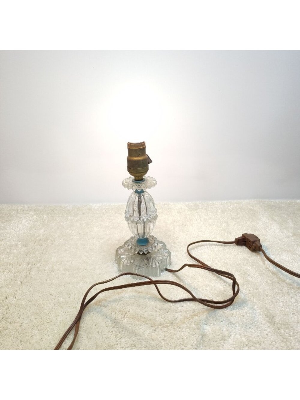 Franken-Lamp Perkins GE Glass Boudoir Table Light Edwardian Art Deco Tested VTG